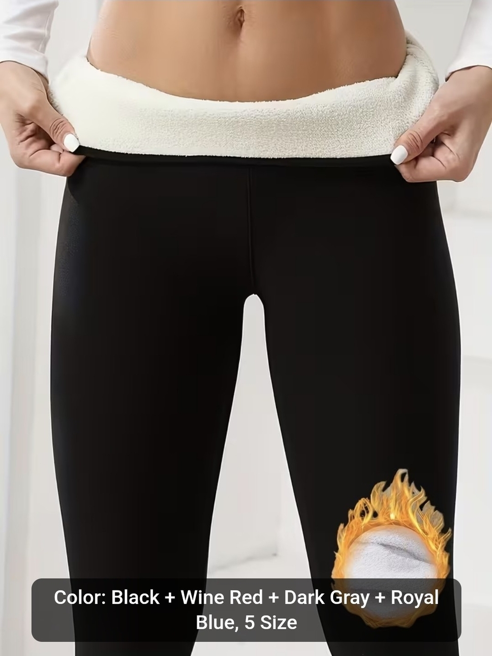 Fleece-Lined Shaping Leggings — Black
